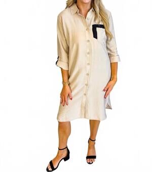 NEW DOLCEZZA dani midi shirt dress in taupe